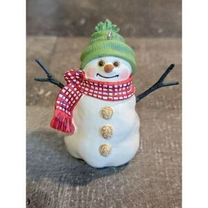Hallmark 1999 Snowman red scarf ornament Xmas decor